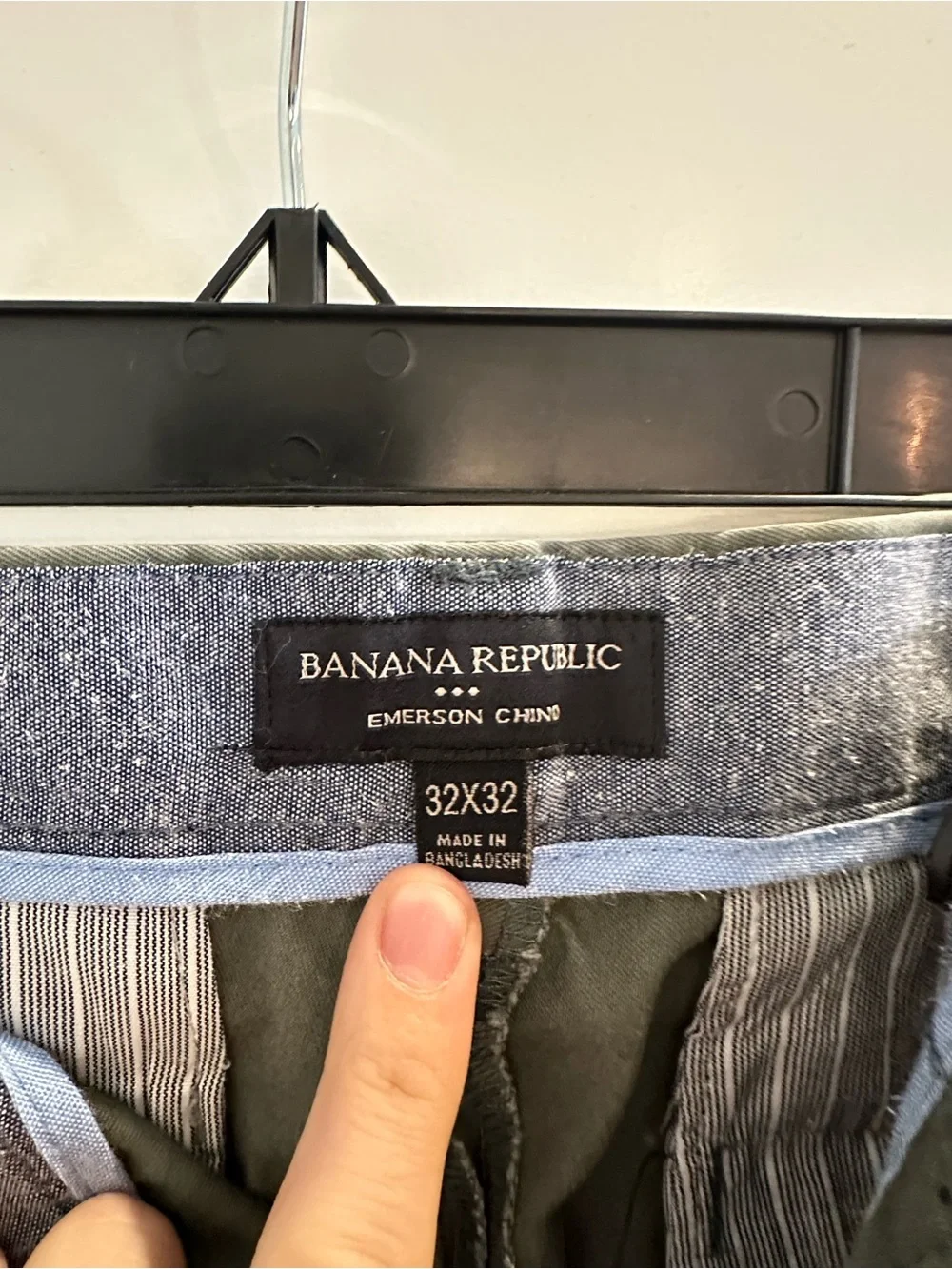 Banana Republic Men's Olive Green Casual Cotton Chino Pants